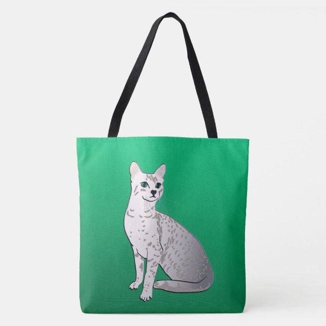 Bolsa Tote Gato de Mau do egípcio no verde de jade (Frente)