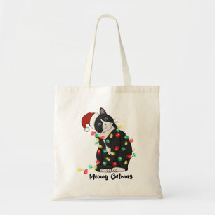 Bolsa Tote Gato de Natal de Feliz engraçado