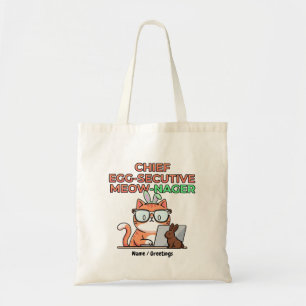 Bolsa Tote Gato de Páscoa Engraçado Chefe Executivo Miow-Nage