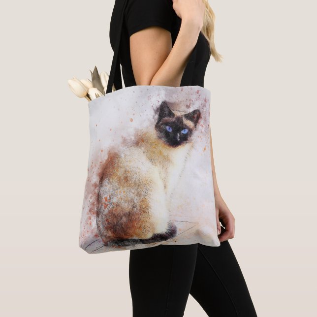 Bolsa Tote Gato de Siamese (Close Up)