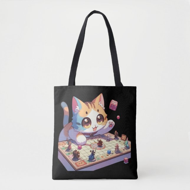 Bolsa Tote Gato de Tabletop de Dice de Gato (Frente)