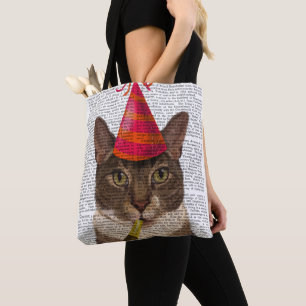 Bolsa Tote Gato de Tortoisinferno com Chapéu de Festa