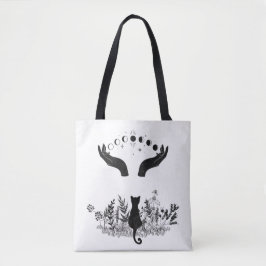 Bolsa Tote Gato de Vintage Celestial Moon Phases