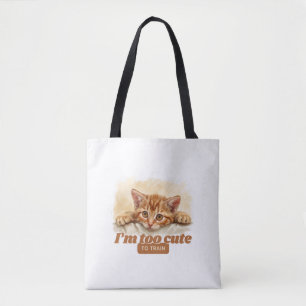 Bolsa Tote Gato divertido "Sou muito bonito para treinar"