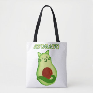 Bolsa Tote Gato do gatinho do Keto do abacate que pisc em