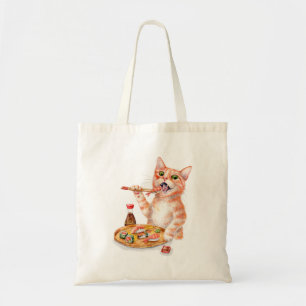 Bolsa Tote Gato do sushi