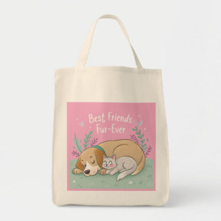 Bolsa Tote Gato e cachorro melhores amigos para sempre