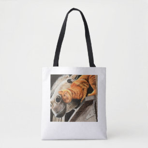 Bolsa Tote Gato e cavalo de gato malhado