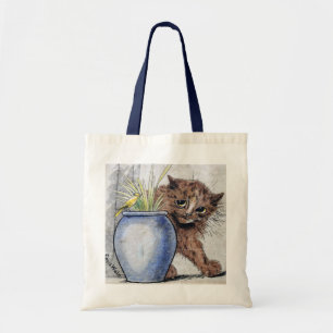 Bolsa Tote Gato e Pássaro Pequeno Amarelo, Louis Wain
