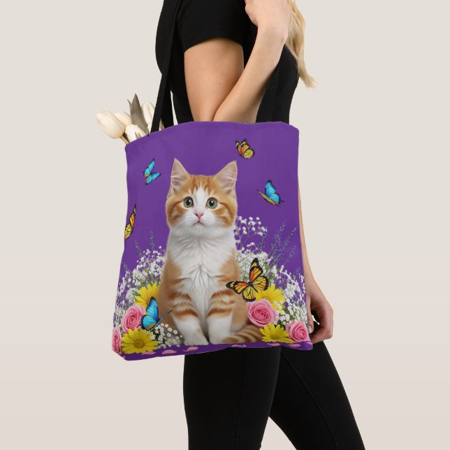 Bolsa Tote Gato e Saco de Borboleta (Close Up)