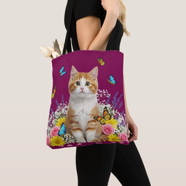 Bolsa Tote Gato e Saco de Borboleta (Close Up)
