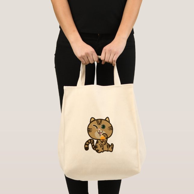 Bolsa Tote gato e sorvete (Frente (produto))