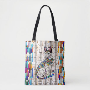 Bolsa Tote Gato Egípcio - Arte Mosaica