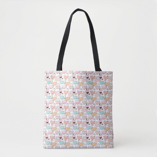Bolsa Tote Gato em caneca design 01 w (Frente)