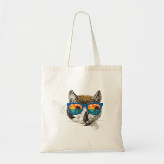 Bolsa Tote Gato Engraçado de Summer Cat (Frente)
