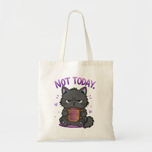 Bolsa Tote Gato Engraçado e Mal-Humorado Não Hoje Amante de C