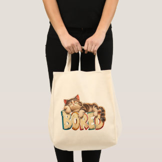Bolsa Tote Gato Entediado Comédia Humor Preguiçoso