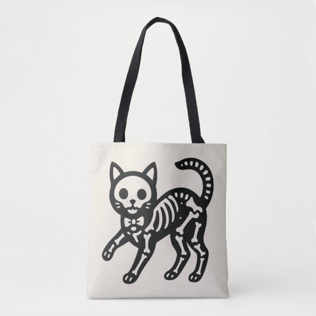 Bolsa Tote Gato Esqueleto Fofo (Frente)