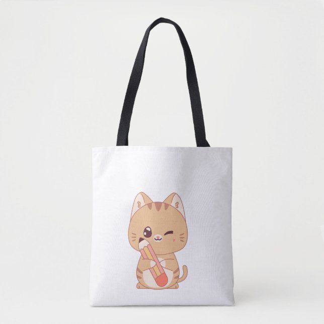 BOLSA TOTE GATO ESTUDANTE DE GATO AMOR DESIGN (Frente)