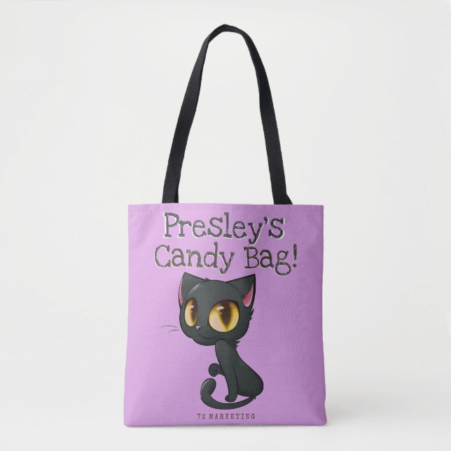 Bolsa Tote Gato feito sob encomenda do gatinho do saco da (Frente)