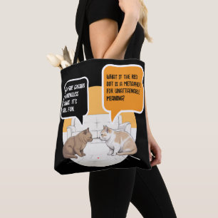 Bolsa Tote Gato Filosofia Ponto Vermelho Humor Existencial Ar