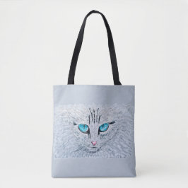 Bolsa Tote Gato Fofo de Olhos Azuis
