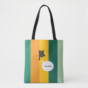 Bolsa Tote Gato Fofo Espiando Presente Divertido para Amantes