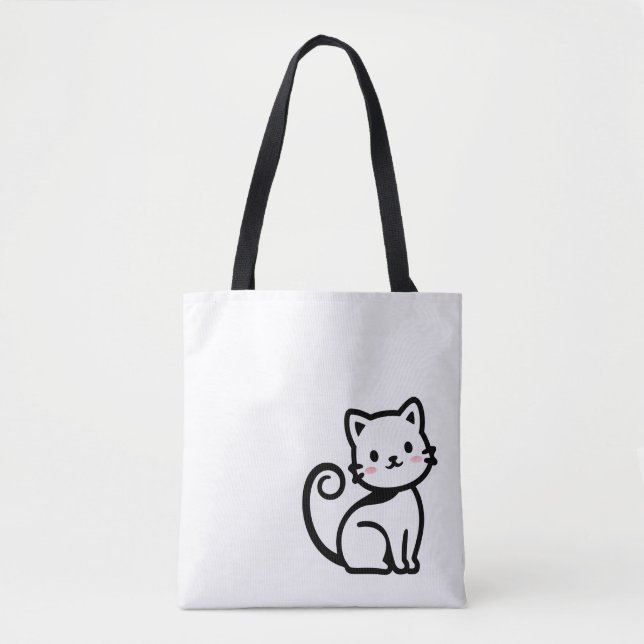 Bolsa Tote Gato Fofo Simples (Frente)