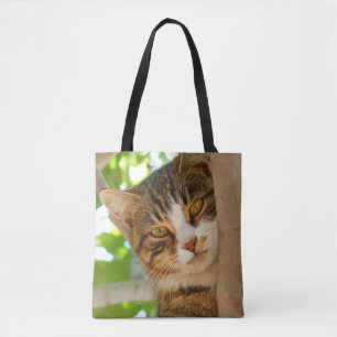 Bolsa Tote Gato Fofo Subindo em uma Árvore