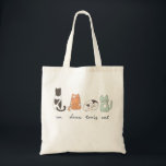 Bolsa Tote Gato francês bonito engraçado<br><div class="desc">T-shirt bonito engraçado dos gatos. Em francês,  o quatre (quatro) é pronunciado "CAT".

Purr-fect para amantes do gato e estudantes franceses. Diga o obrigado você a seu professor francês.</div>