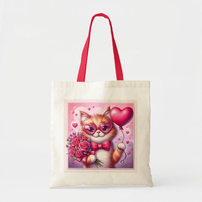 Bolsa Tote Gato/gatinho Dia de os namorados (Frente)