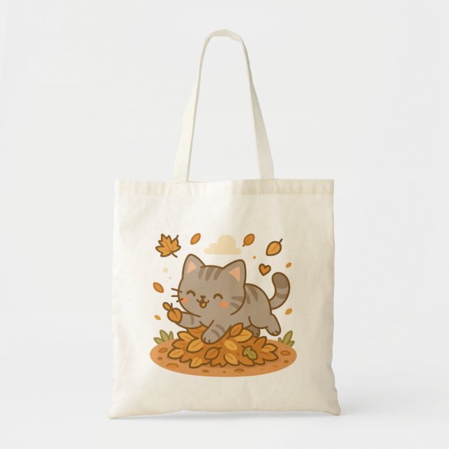 Bolsa Tote Gato Gatinho Gatinho Gatinho Gafanhoto Caiu no out (Frente)