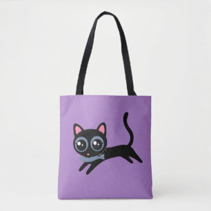 Bolsa Tote Gato Gato Gato Gato Gato com Peixe