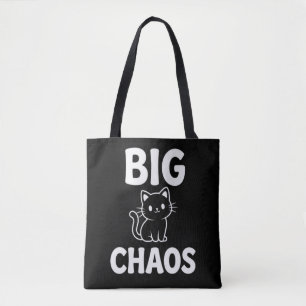 Bolsa Tote Gato Grande Caos   Gato Preto Fofo   Amante de Gat