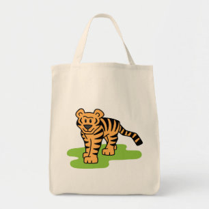 Bolsa Tote Gato grande de tigre de Bengal do clipart dos