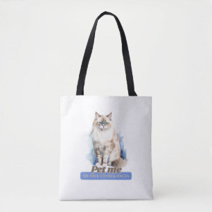 Bolsa Tote Gato Hilário "Pet Me or Face Consequências"