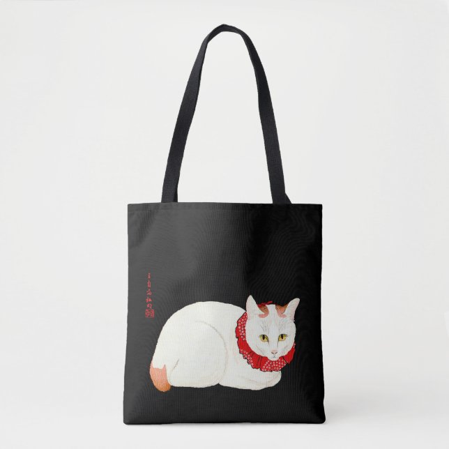 Bolsa Tote Gato Japonês Branco e Ginger (Frente)