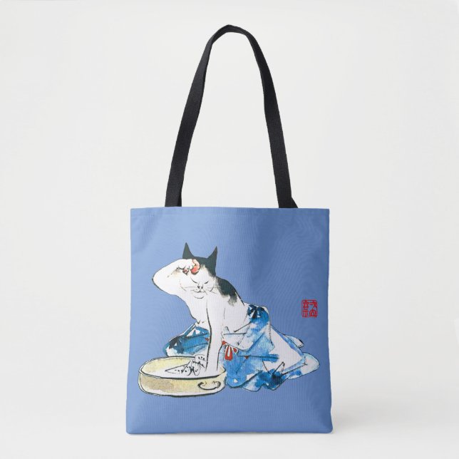 Bolsa Tote Gato japonês Humorístico - Balança II (Frente)