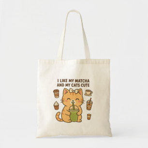 Bolsa Tote Gato Kawaii Giro Gelado com Chá Verde Matcha
