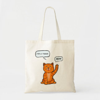 Bolsa Tote Gato laranja bonito diz "Miau". Tigre 2022