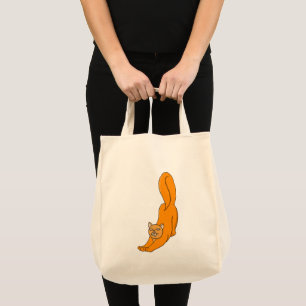 Bolsa Tote Gato Laranja Esticado