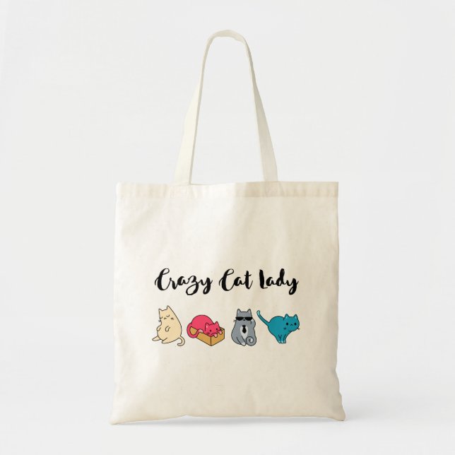 Bolsa Tote Gato Louco e 4 Gatos (Frente)