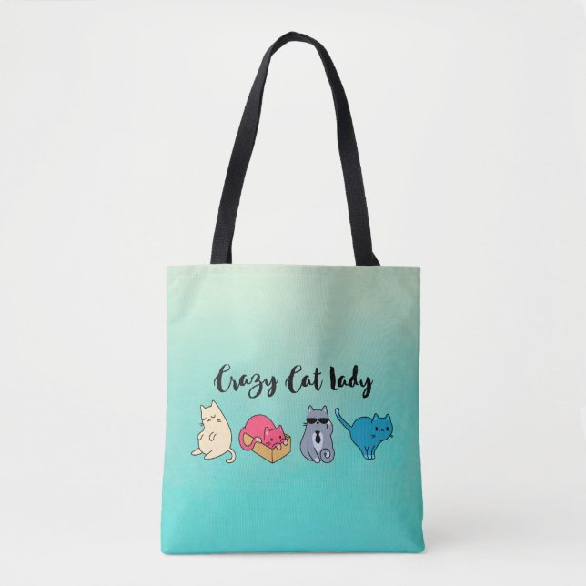 Bolsa Tote Gato Louco e 4 Gatos (Frente)