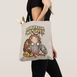 Bolsa Tote Gato Maine Coon Engraçado - Seu Lixo Meu Bufê