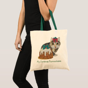 Bolsa Tote gato malhado cinzento do gatinho bonito que lambe