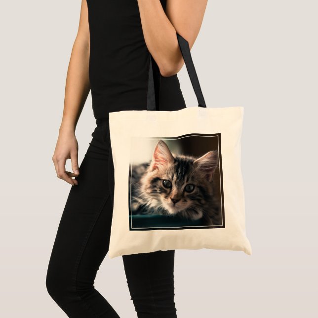 Bolsa Tote Gato malhado doce (Frente (produto))