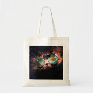 Bolsa Tote Gato minimalista com óculos de sol no espaço