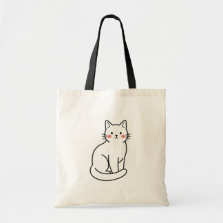 Bolsa Tote Gato Minimalista – Design de Gatinho Fo