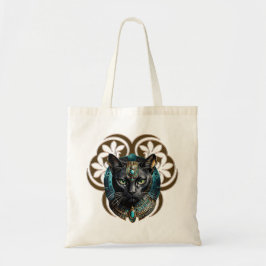 Bolsa Tote Gato místico do Egito, preto como a noite,