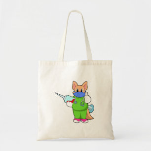 Bolsa Tote Gato na Vacinação com Seringa